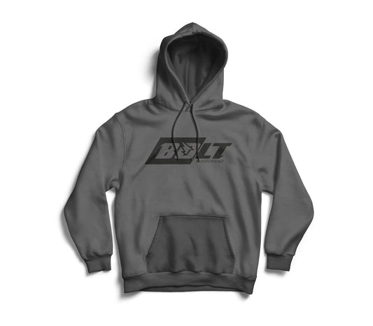 Kapuzenpullover mit Box-Logo in Dunkelgrau
